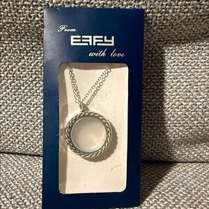 Effy Locket Pendant Silver Charm Necklace-flaw